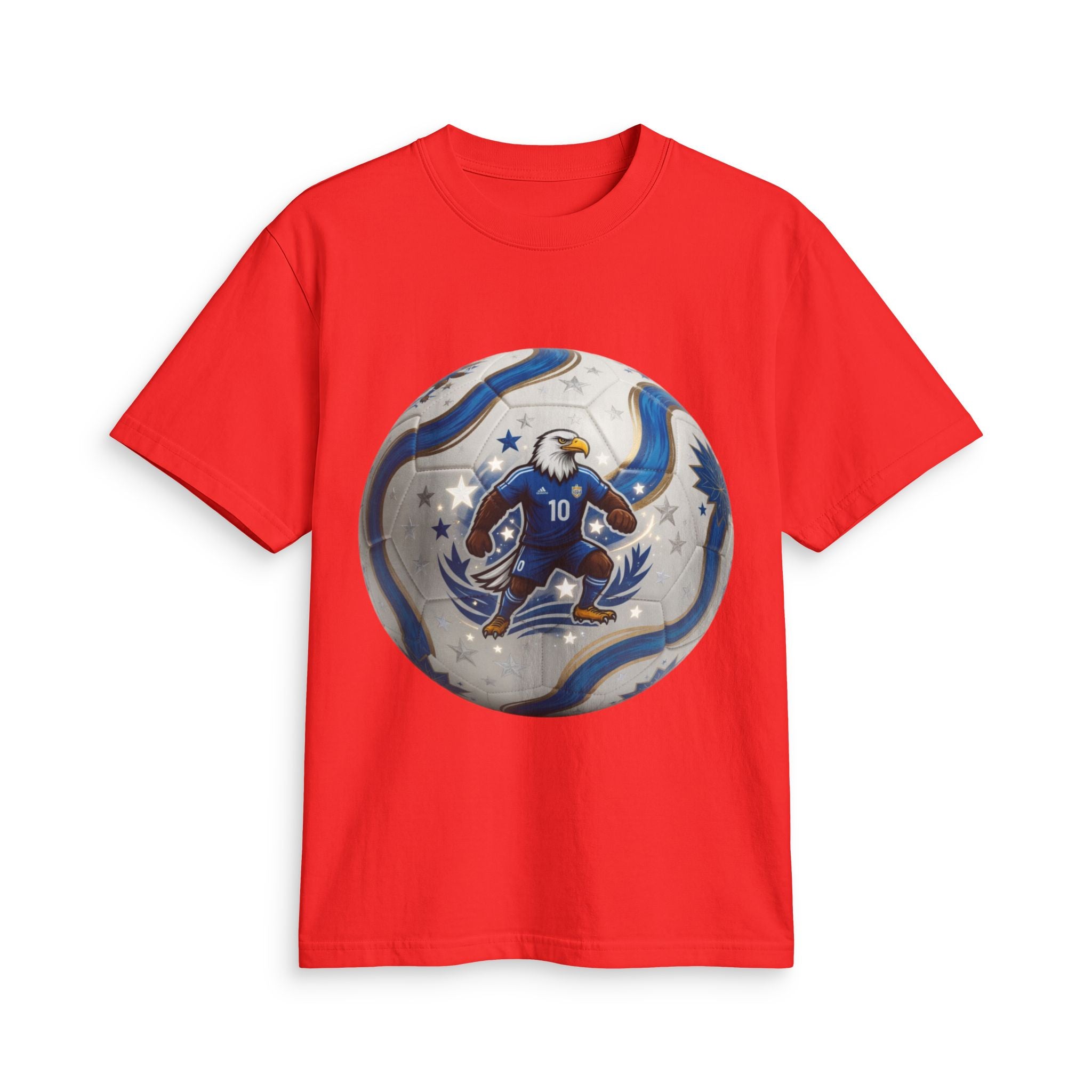 Soccer Eagle Graphic T-Shirt — Blue Team Player Design