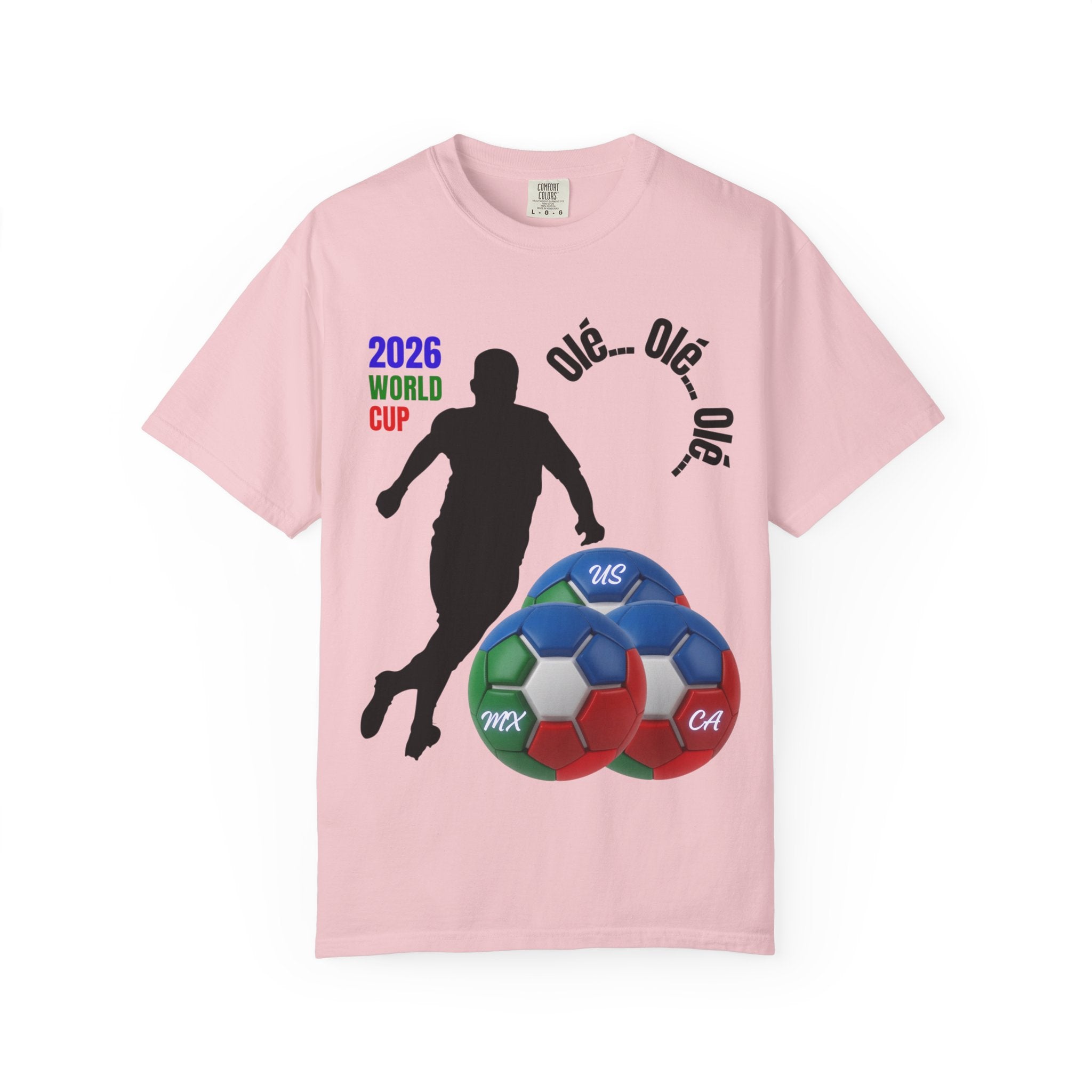 2026 World Cup Soccer T-Shirt — 'Olé Olé Olé' Fan Tee with Player Silhouette