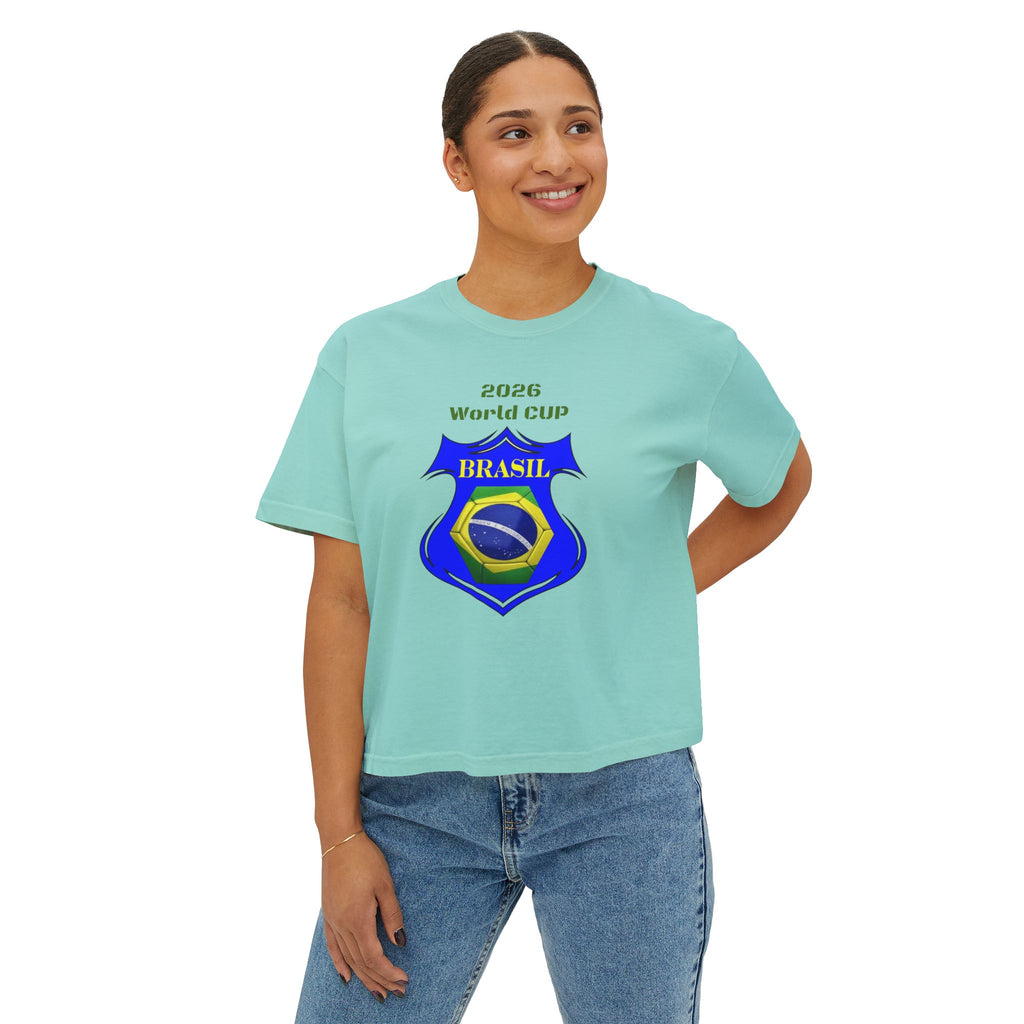 Brazil World Cup 2026 Crest Women's Boxy Tee