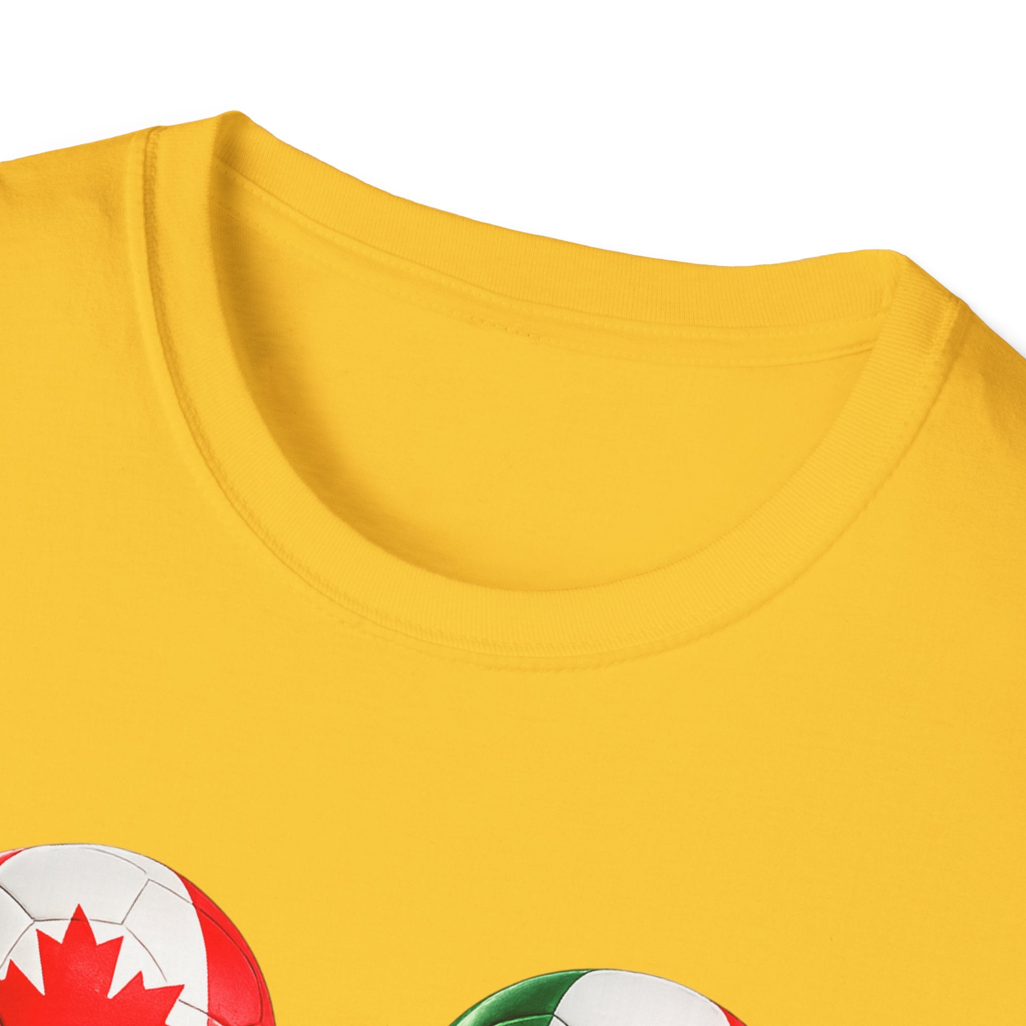 World Cup Trio Soccer Ball T-Shirt — USA Canada Mexico Flags
