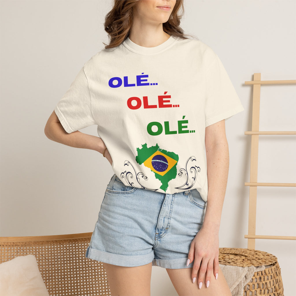 Brazil Olé World Cup 2026 T-Shirt — Brazil Flag Map Soccer Fan Tee