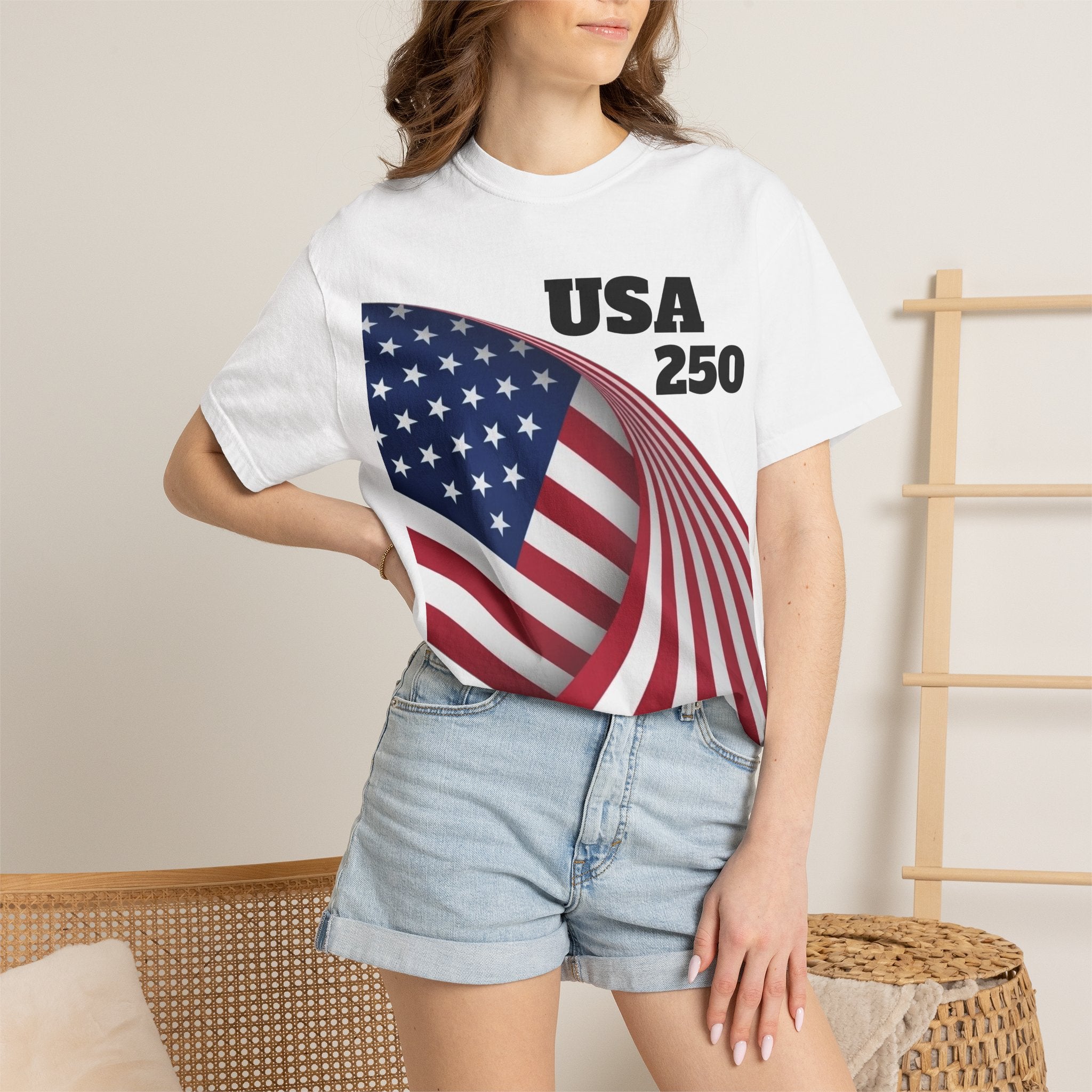 USA 250 Flag T-Shirt — Patriotic American Independence Tee