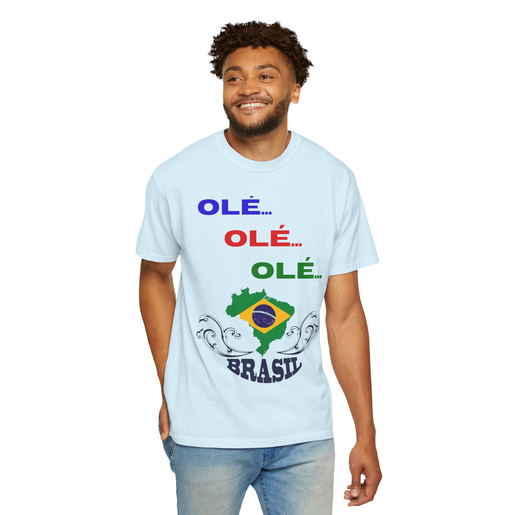 Brazil Olé World Cup 2026 T-Shirt — Brazil Flag Map Soccer Fan Tee