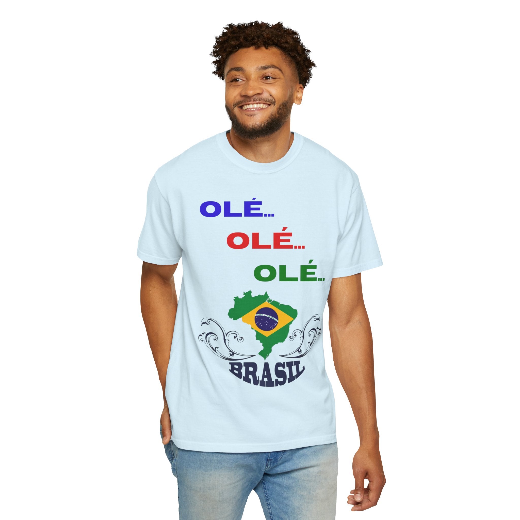 Brazil Olé World Cup 2026 T-Shirt — Brazil Flag Map Soccer Fan Tee