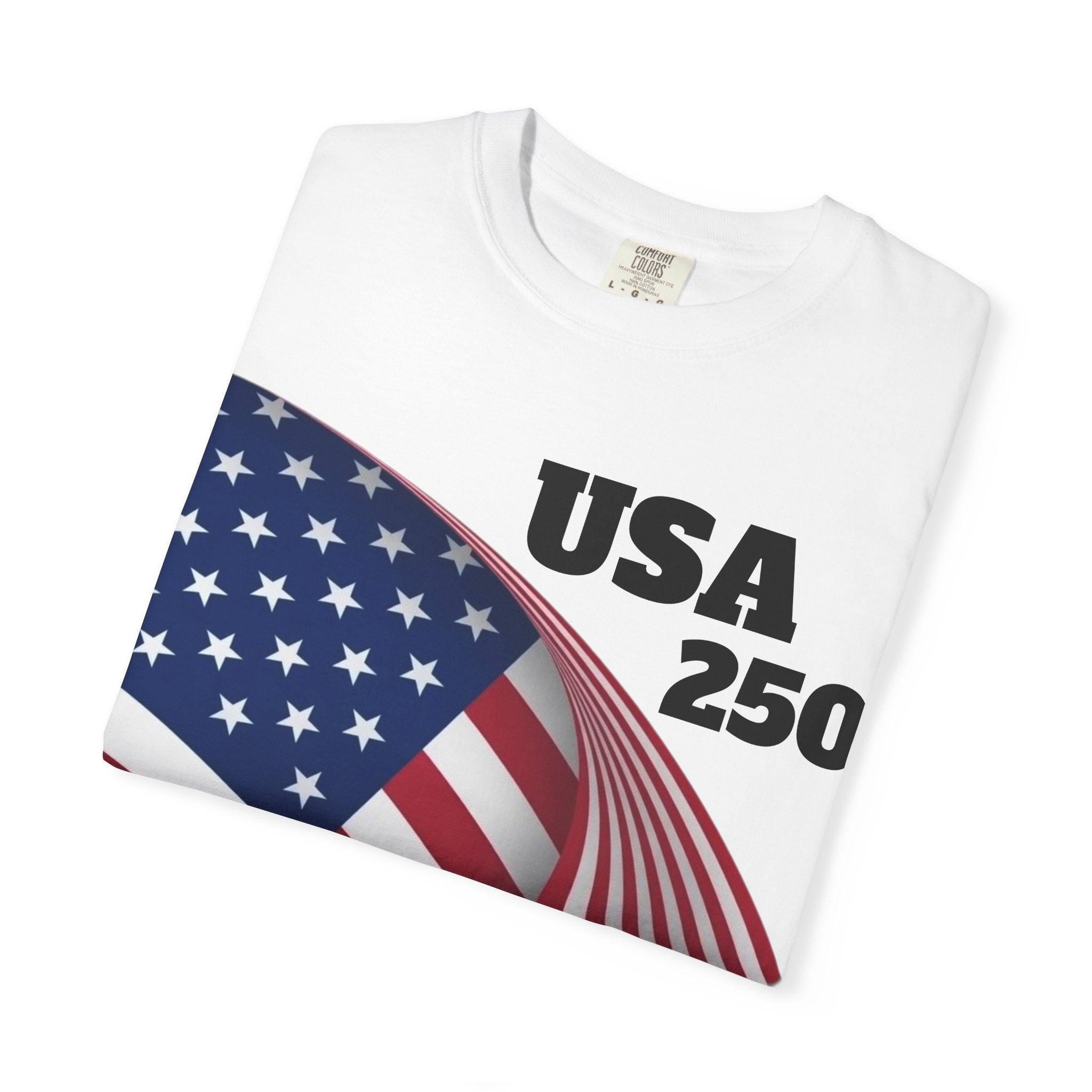 USA 250 Flag T-Shirt — Patriotic American Independence Tee