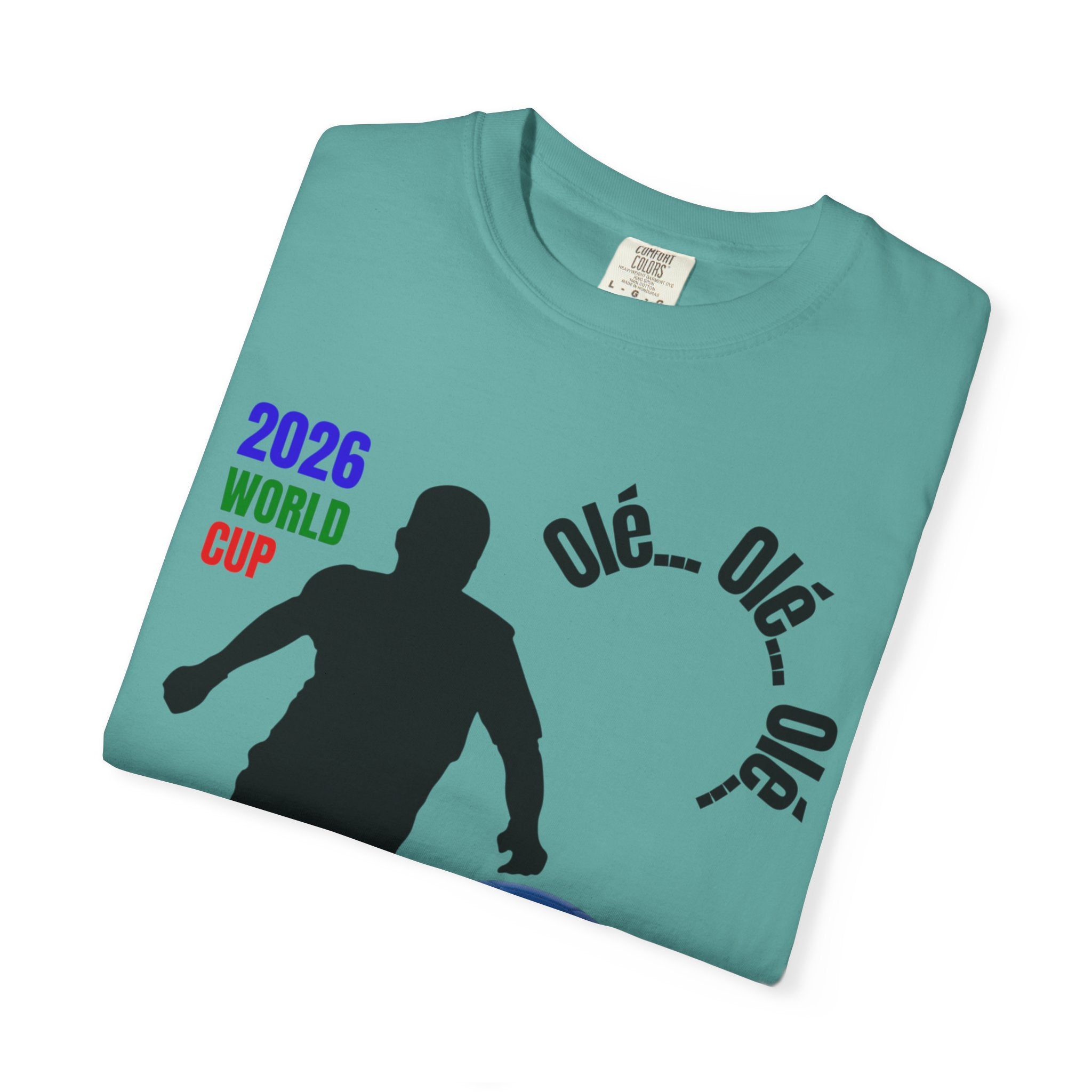 2026 World Cup Soccer T-Shirt — 'Olé Olé Olé' Fan Tee with Player Silhouette