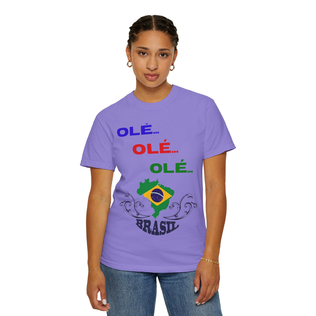 Brazil Olé World Cup 2026 T-Shirt — Brazil Flag Map Soccer Fan Tee