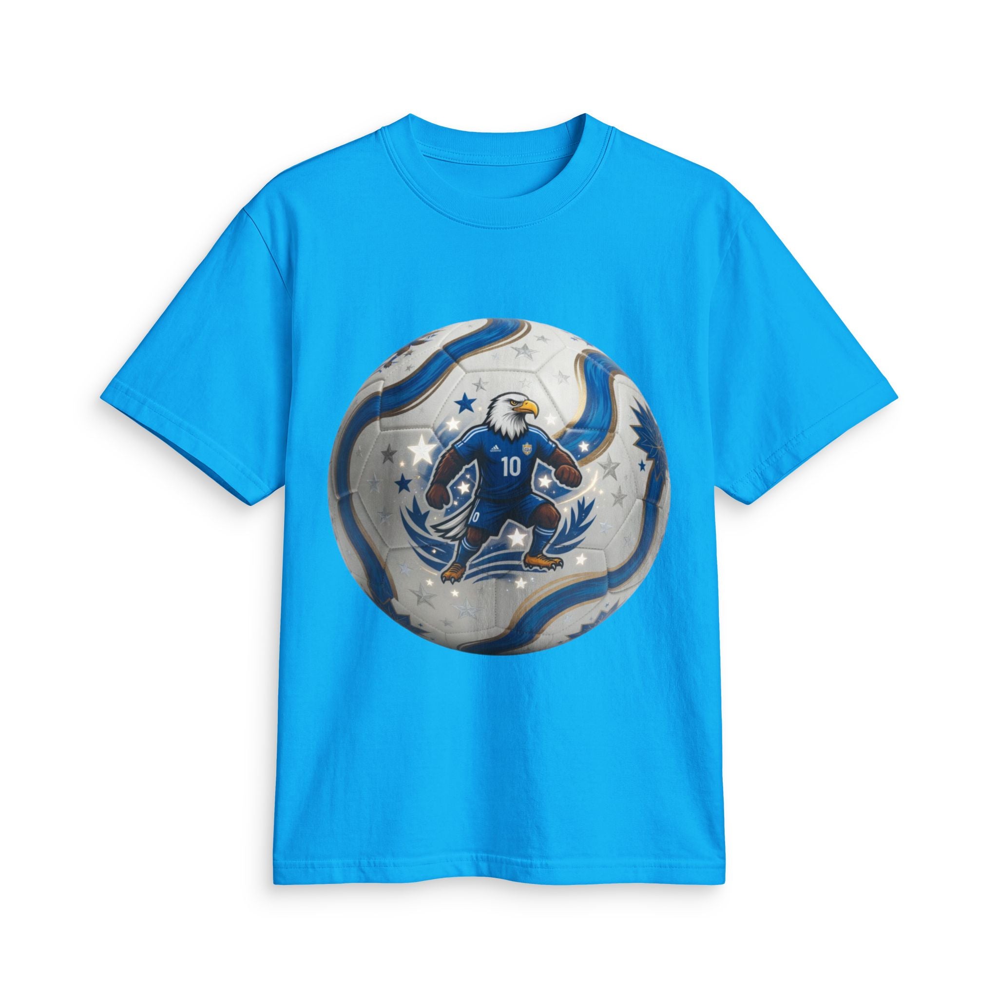 Soccer Eagle Graphic T-Shirt — Blue Team Player Design