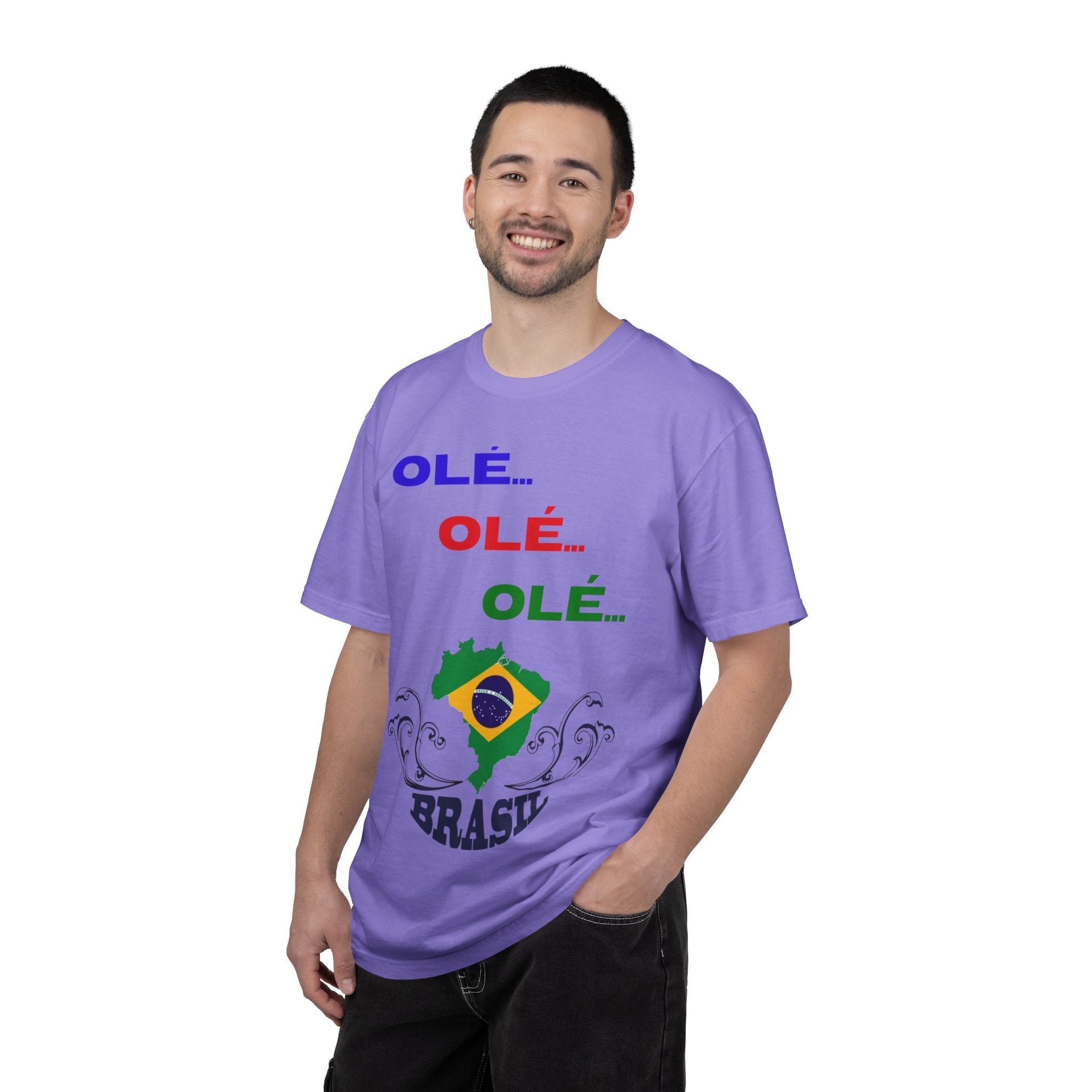 Brazil Olé World Cup 2026 T-Shirt — Brazil Flag Map Soccer Fan Tee