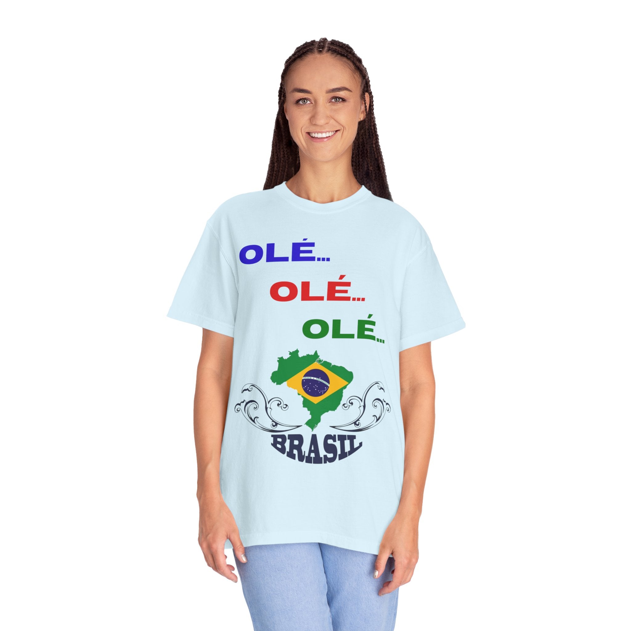 Brazil Olé World Cup 2026 T-Shirt — Brazil Flag Map Soccer Fan Tee