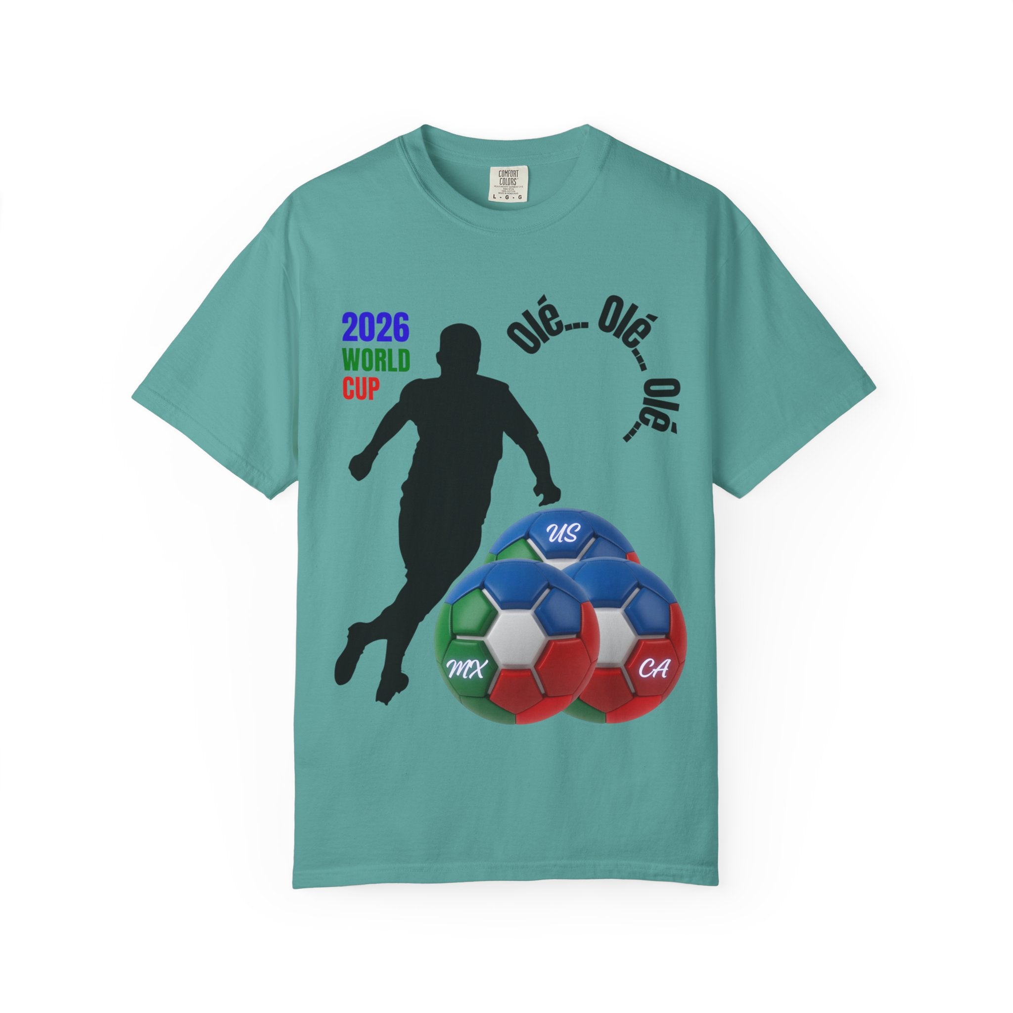 2026 World Cup Soccer T-Shirt — 'Olé Olé Olé' Fan Tee with Player Silhouette