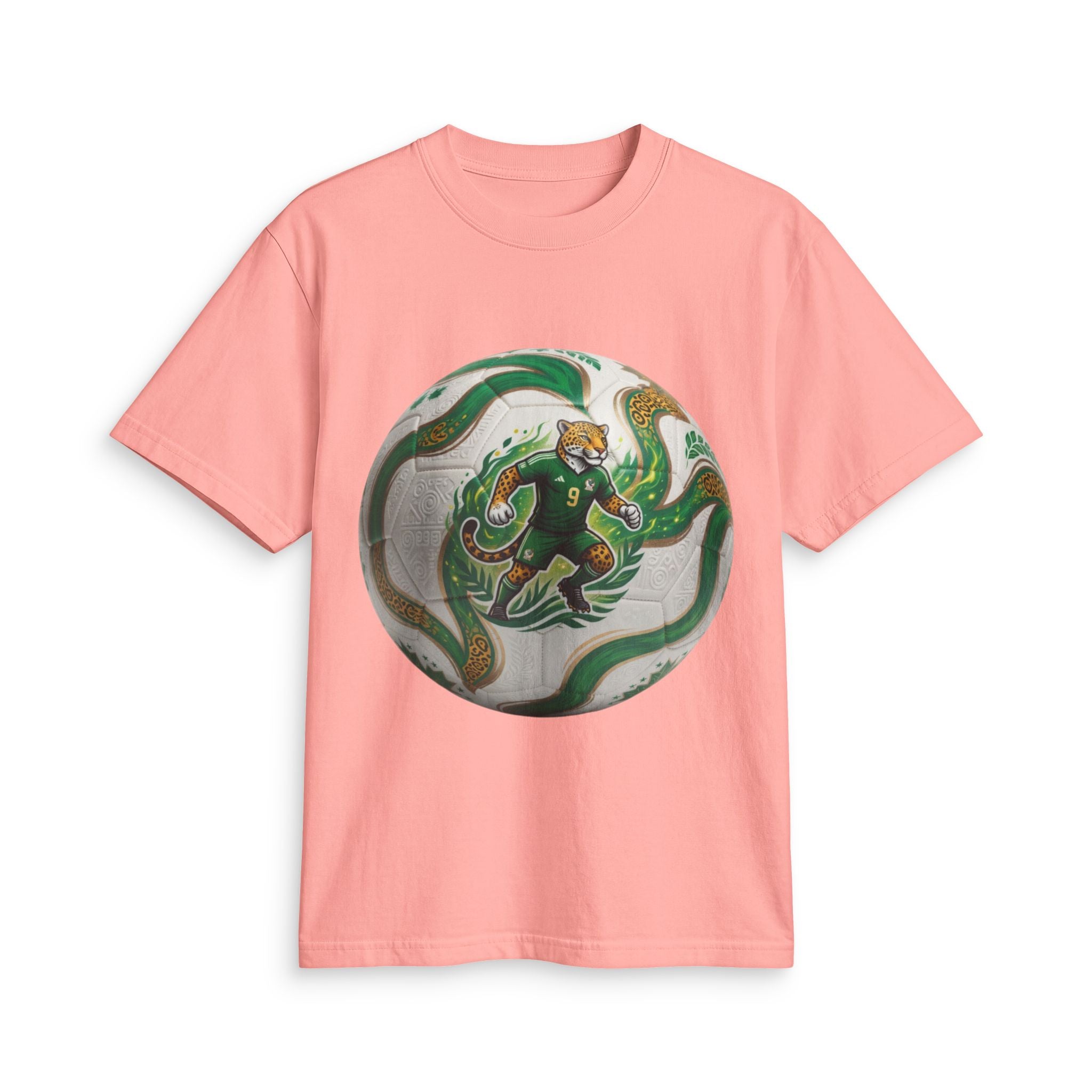 Soccer Graphic T‑Shirt — Green Ball Mexico 2026 World Cup Style Football Design