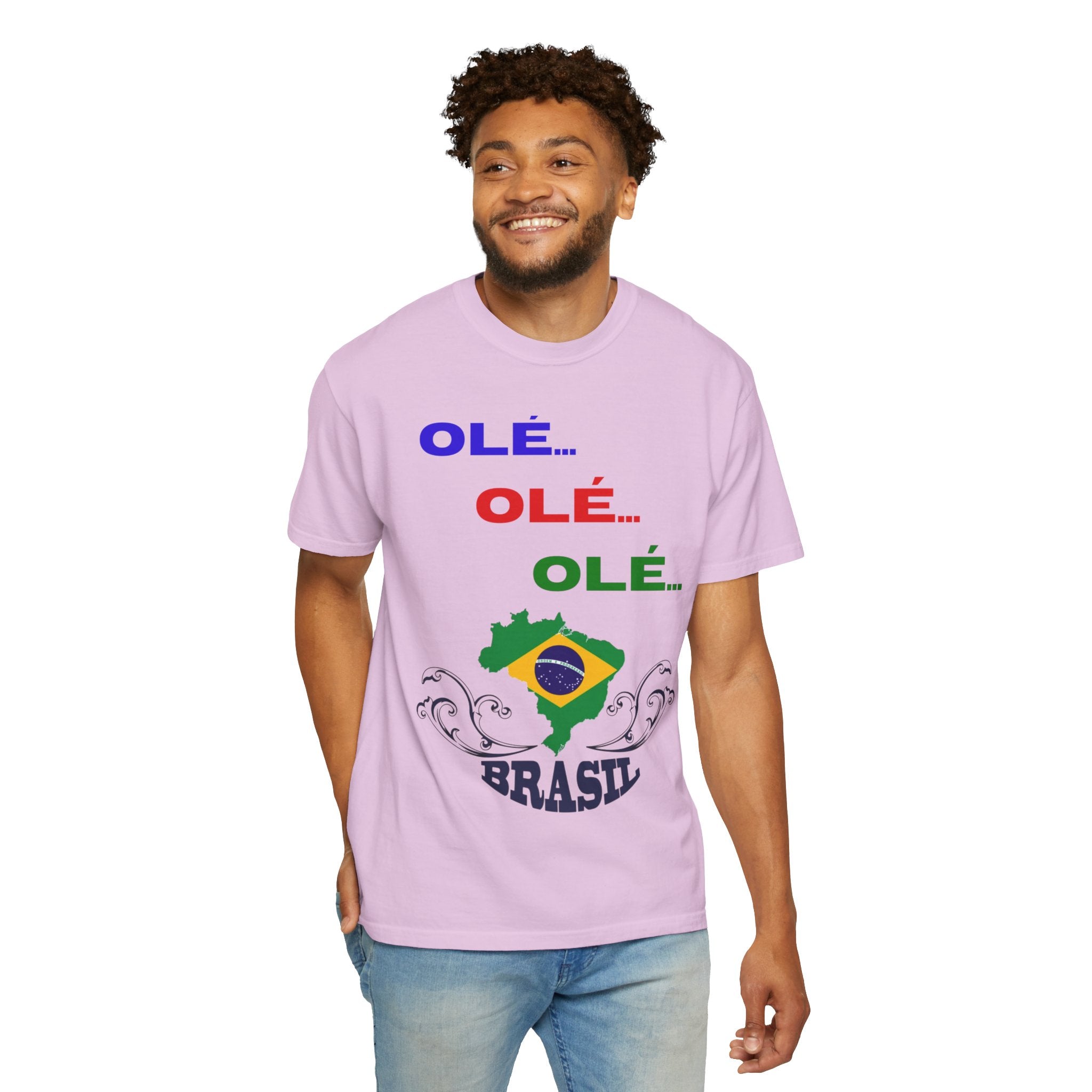 Brazil Olé World Cup 2026 T-Shirt — Brazil Flag Map Soccer Fan Tee