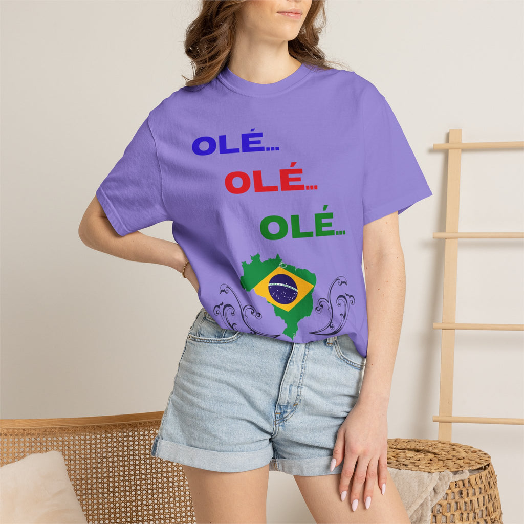 Brazil Olé World Cup 2026 T-Shirt — Brazil Flag Map Soccer Fan Tee
