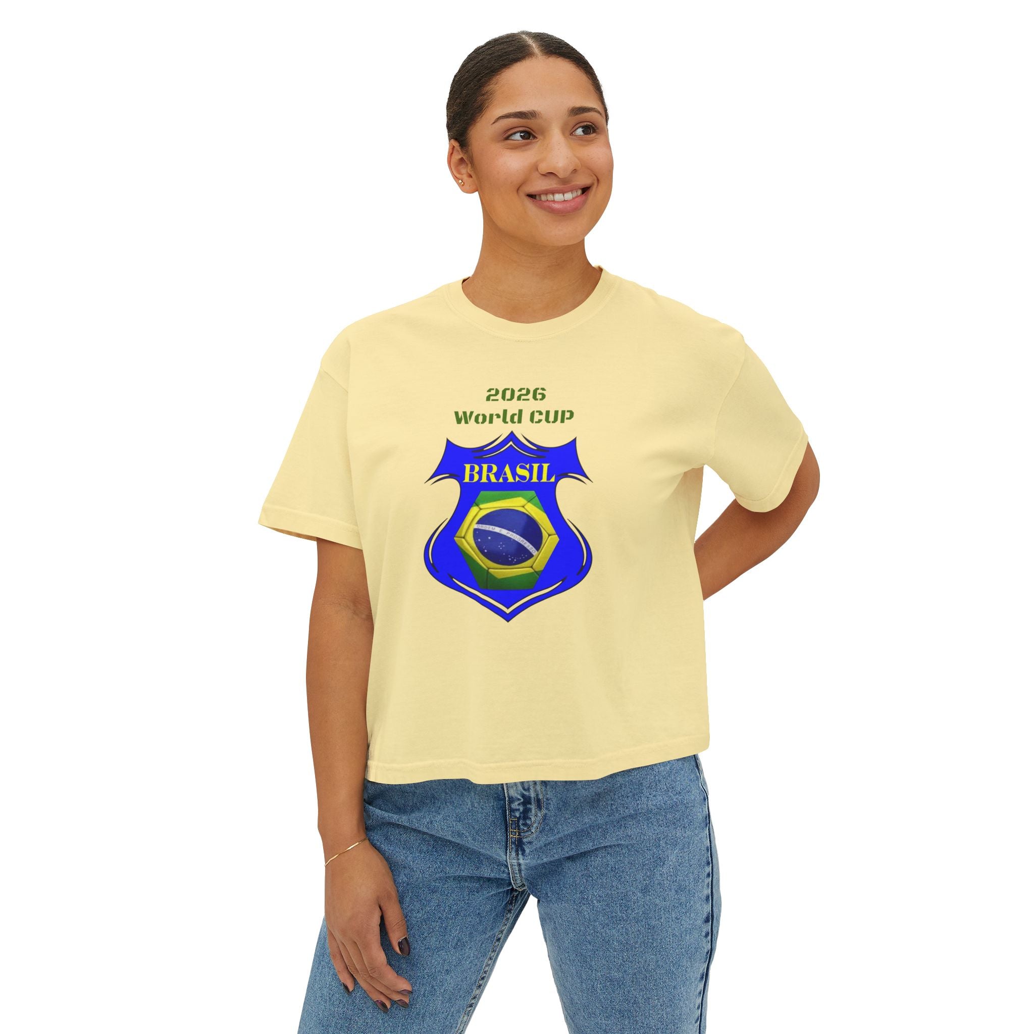 Brazil World Cup 2026 Crest Women's Boxy Tee