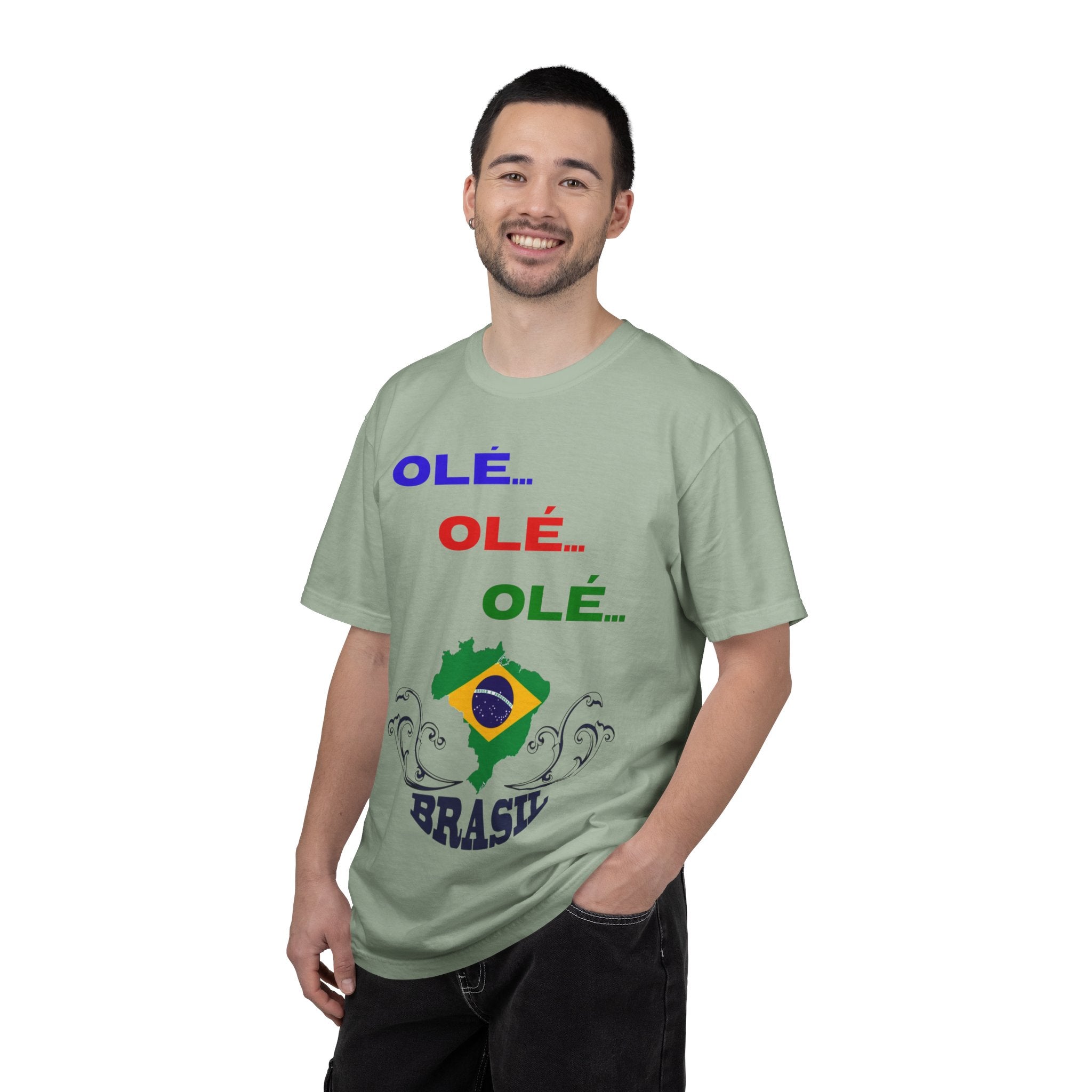 Brazil Olé World Cup 2026 T-Shirt — Brazil Flag Map Soccer Fan Tee