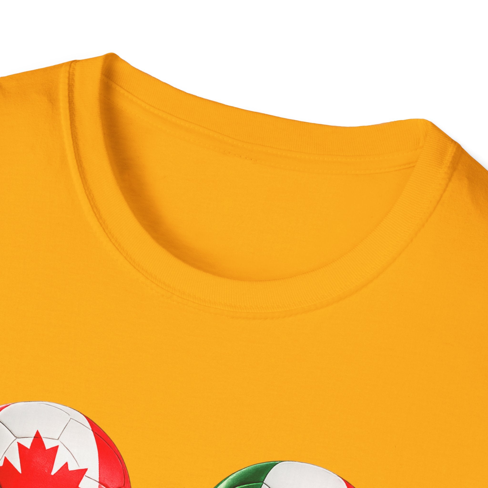 World Cup Trio Soccer Ball T-Shirt — USA Canada Mexico Flags