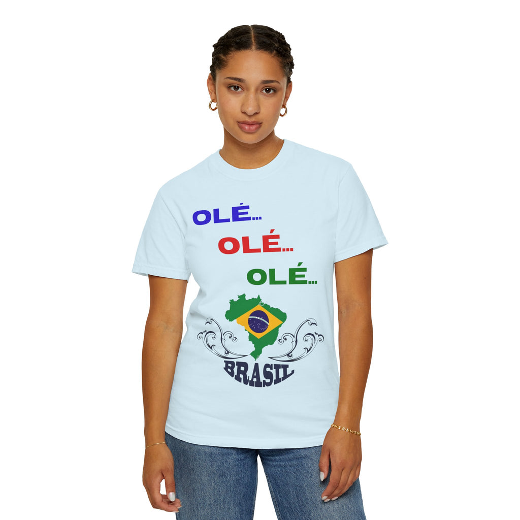 Brazil Olé World Cup 2026 T-Shirt — Brazil Flag Map Soccer Fan Tee
