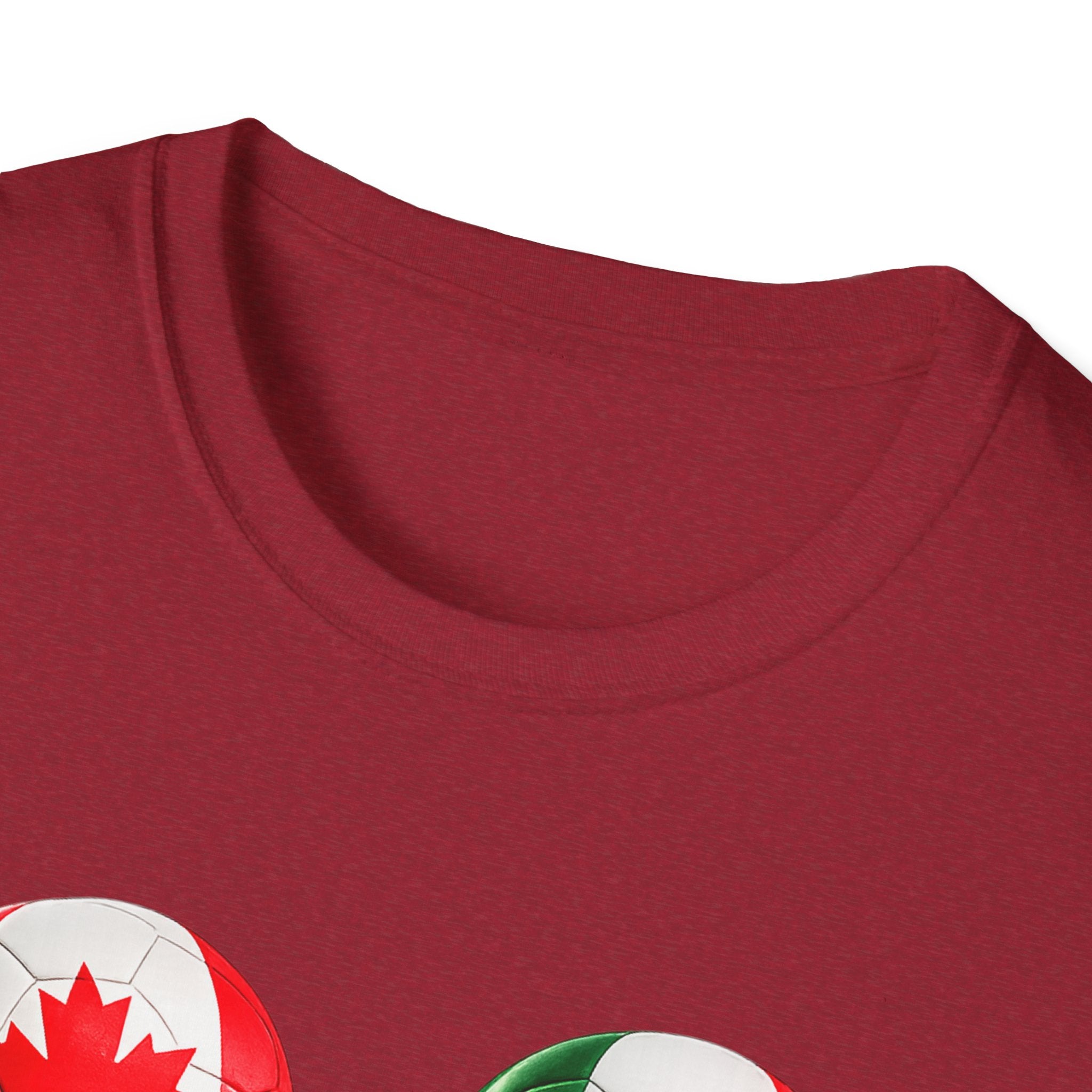 World Cup Trio Soccer Ball T-Shirt — USA Canada Mexico Flags
