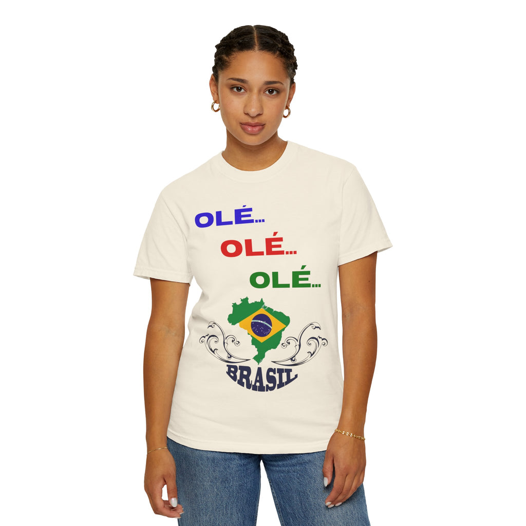 Brazil Olé World Cup 2026 T-Shirt — Brazil Flag Map Soccer Fan Tee