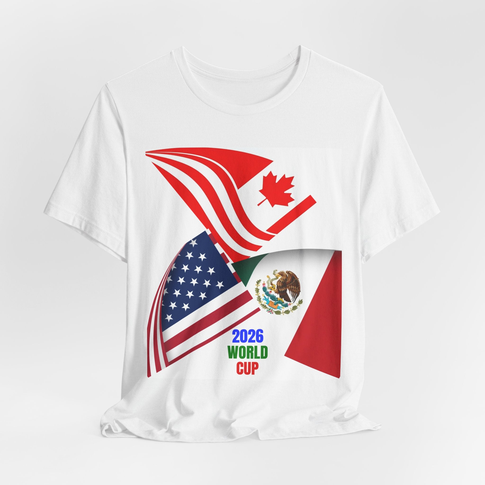 2026 World Cup USA Canada Mexico 3-Flags Tee