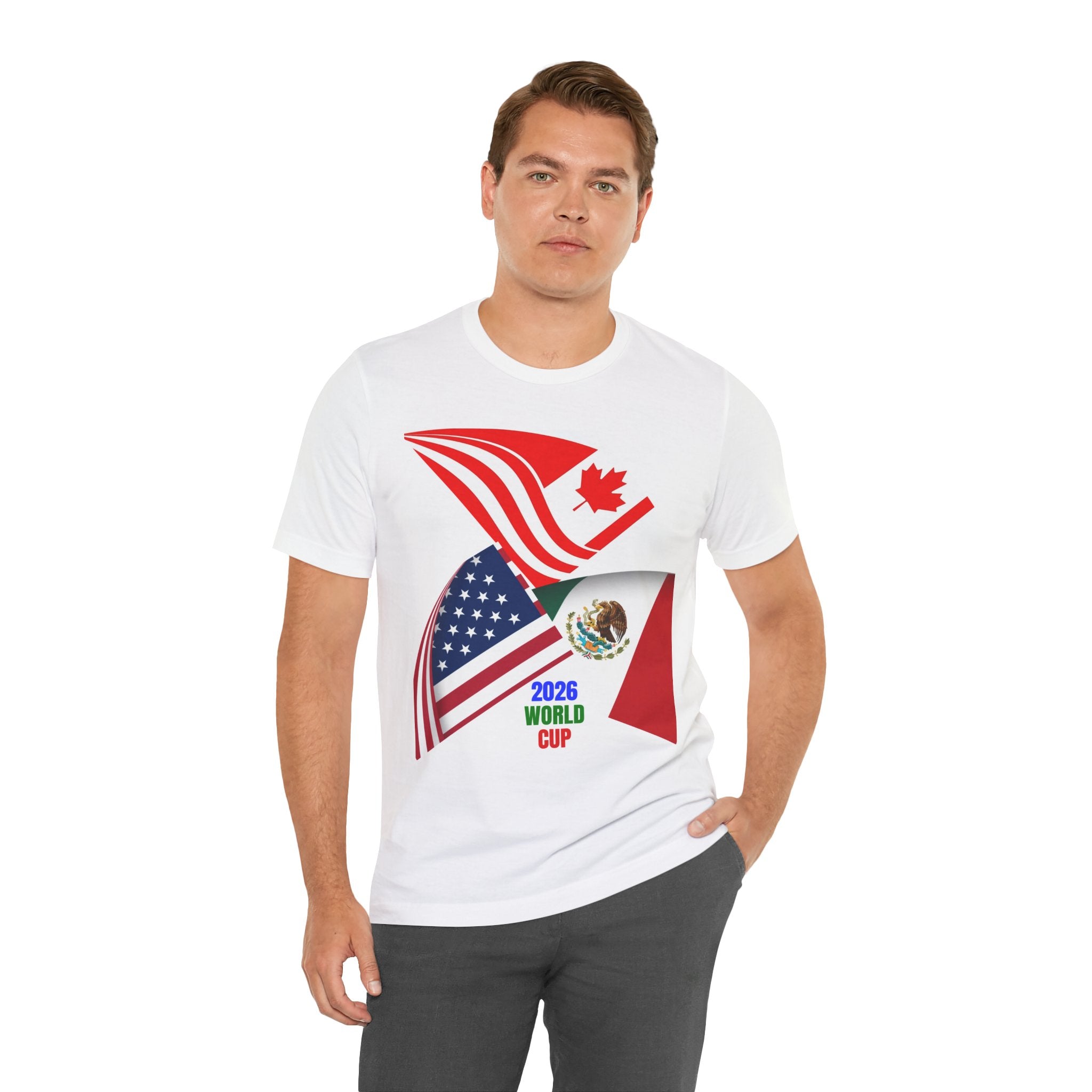 2026 World Cup USA Canada Mexico 3-Flags Tee