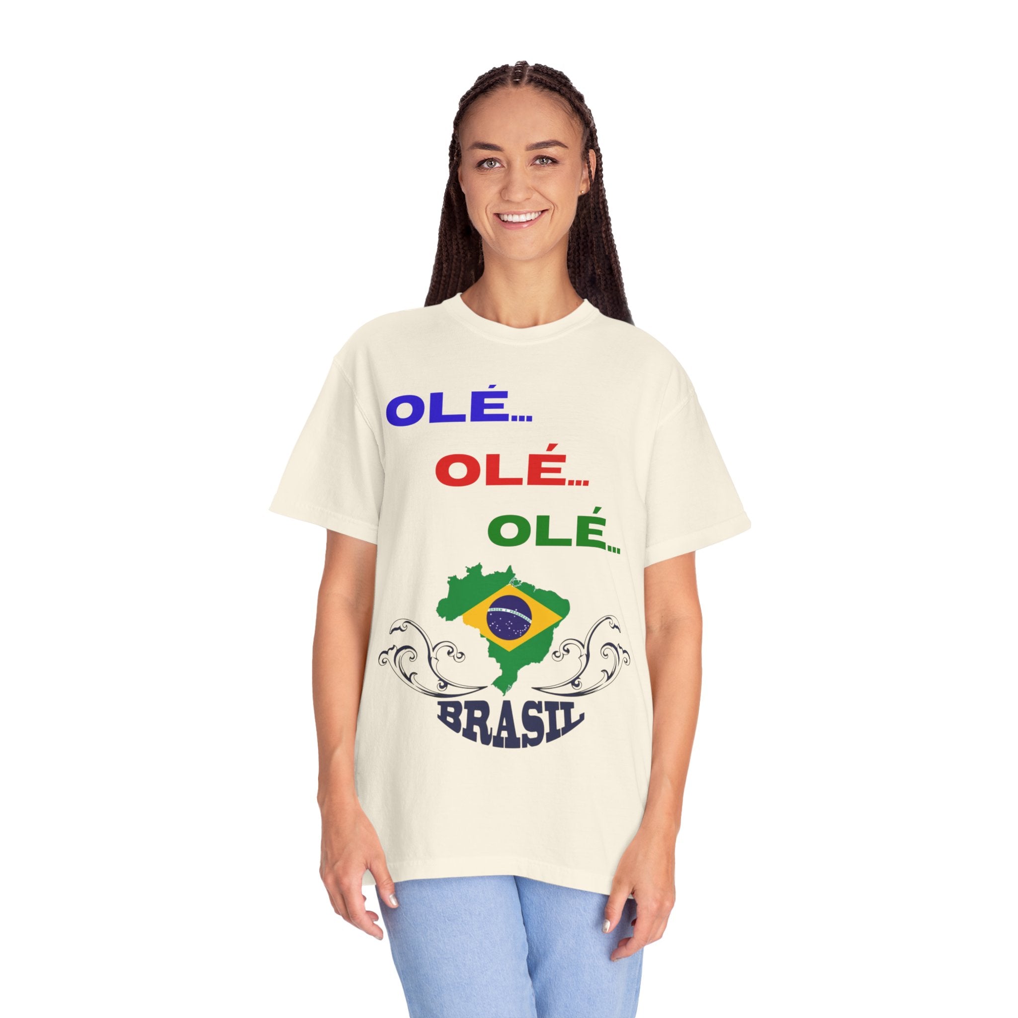 Brazil Olé World Cup 2026 T-Shirt — Brazil Flag Map Soccer Fan Tee