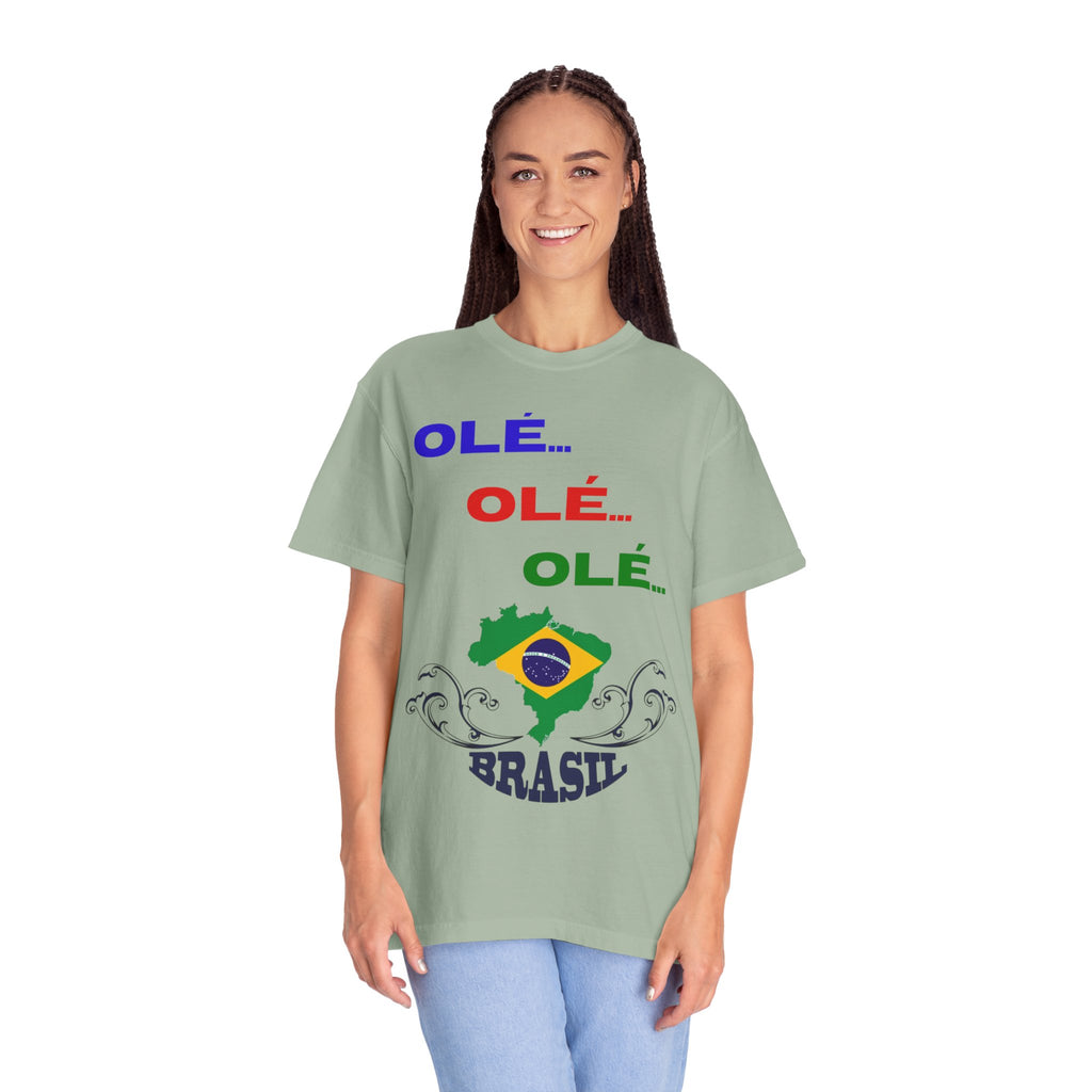 Brazil Olé World Cup 2026 T-Shirt — Brazil Flag Map Soccer Fan Tee