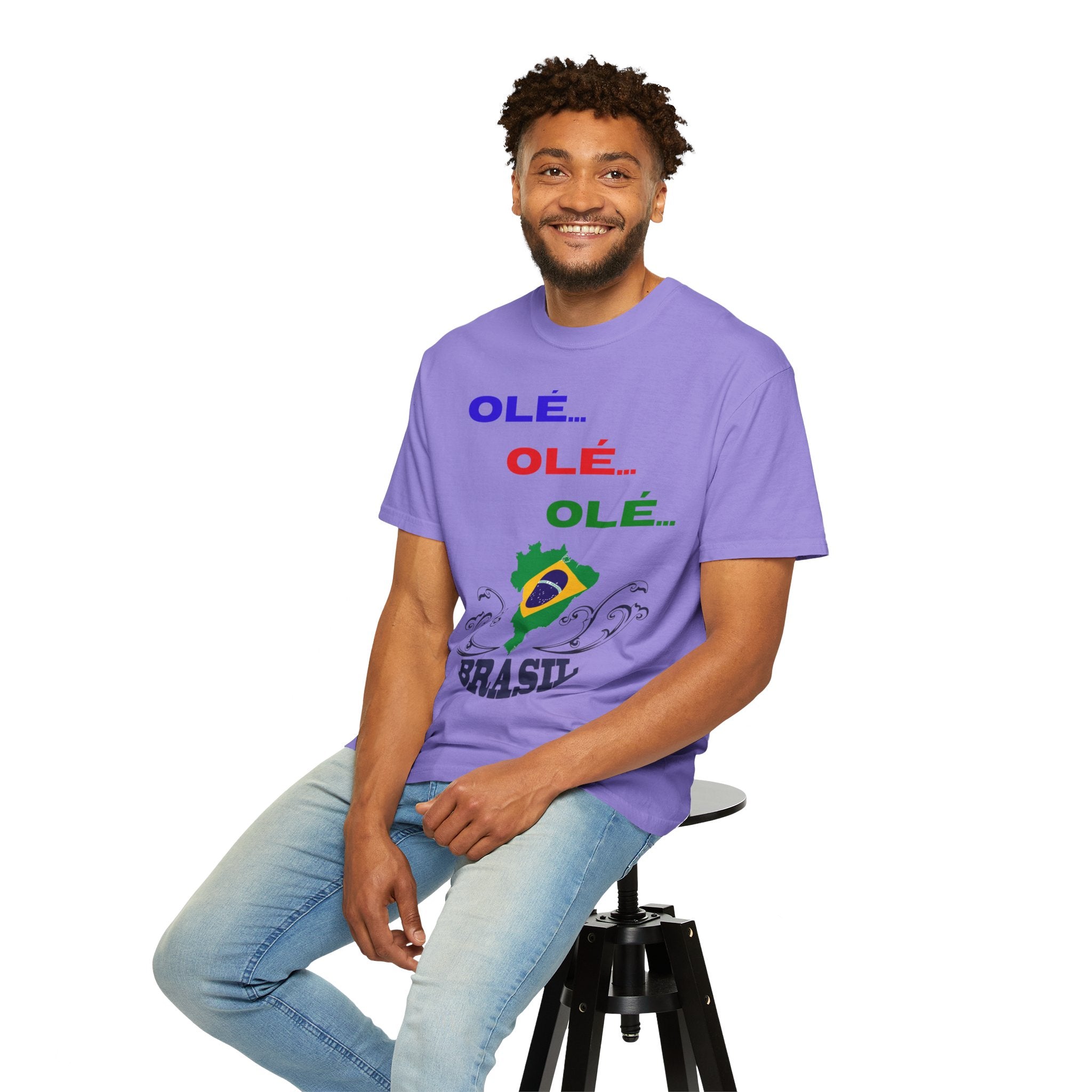 Brazil Olé World Cup 2026 T-Shirt — Brazil Flag Map Soccer Fan Tee