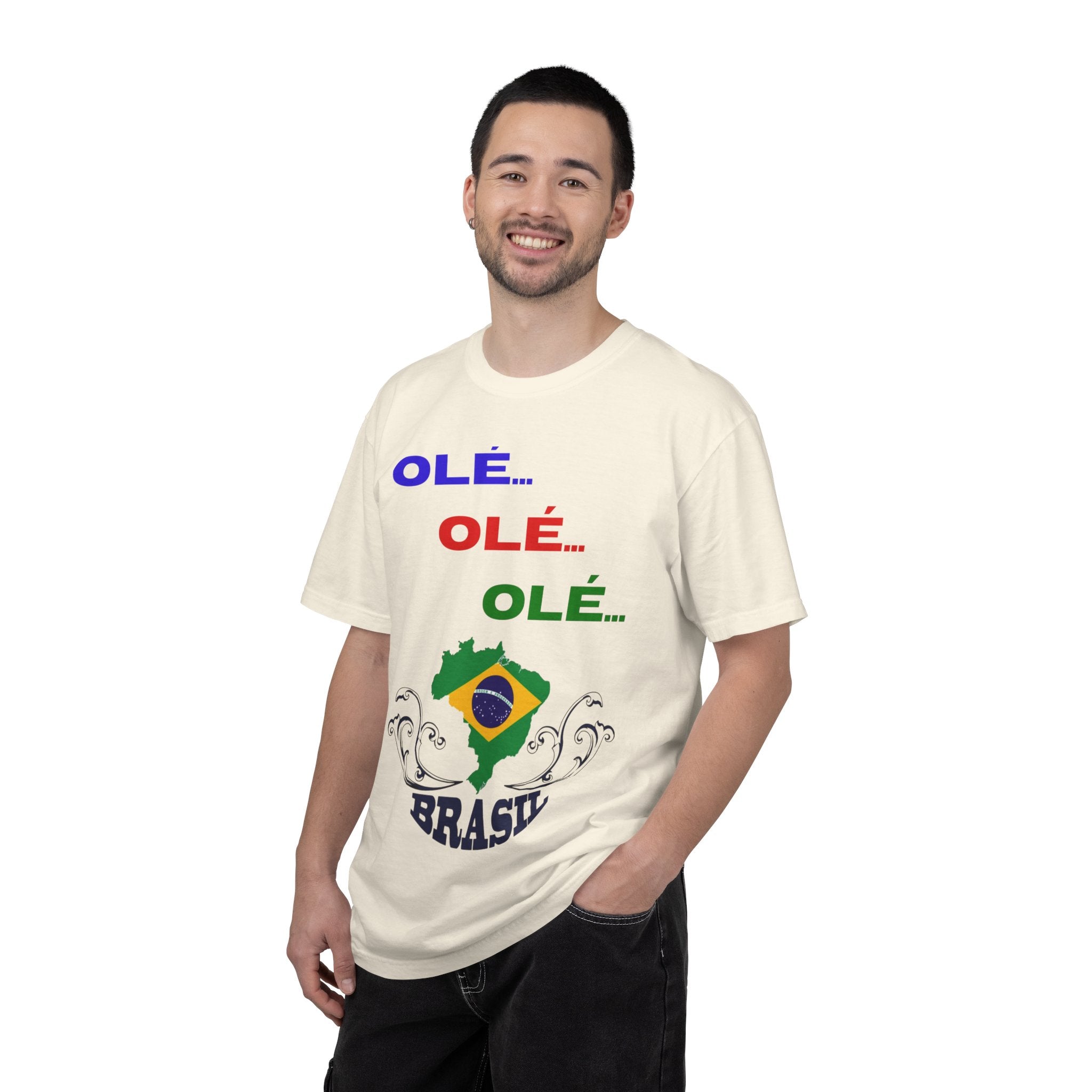 Brazil Olé World Cup 2026 T-Shirt — Brazil Flag Map Soccer Fan Tee